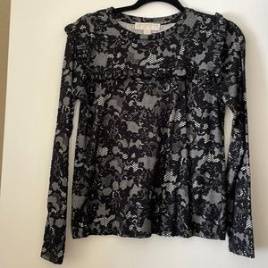 Black lace pullover shirt